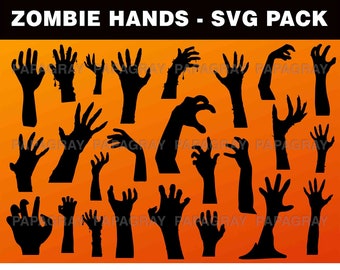 Zombie Hands SVG - Silhouette Pack | Digital Download | Zombie Hands PNG, Halloween Hands, Halloween Svg, Hands SVG, Zombie Fingers, Hands