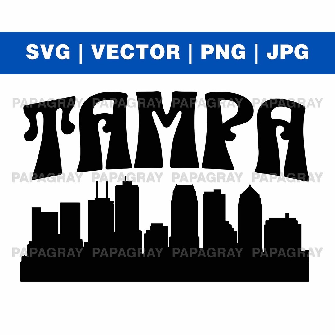 Tampa Skyline SVG | Digital Download | Florida Cityscape, USA Vector ...