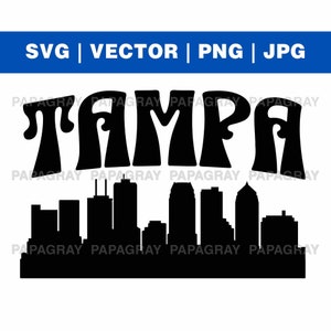 Tampa Skyline SVG | Digital Download | Florida Cityscape, USA Vector Graphic, Urban Clipart, Downtown Skyline Silhouette