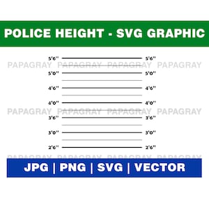 Police Lineup SVG Background Graphic | Digital Download | Police Line-up Vector, Police Line up Silhouette, Police Height Background Graphic