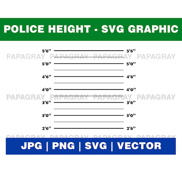 Police Lineup SVG Background Graphic | Digital Download | Police Line-up Vector, Police Line up Silhouette, Police Height Background Graphic