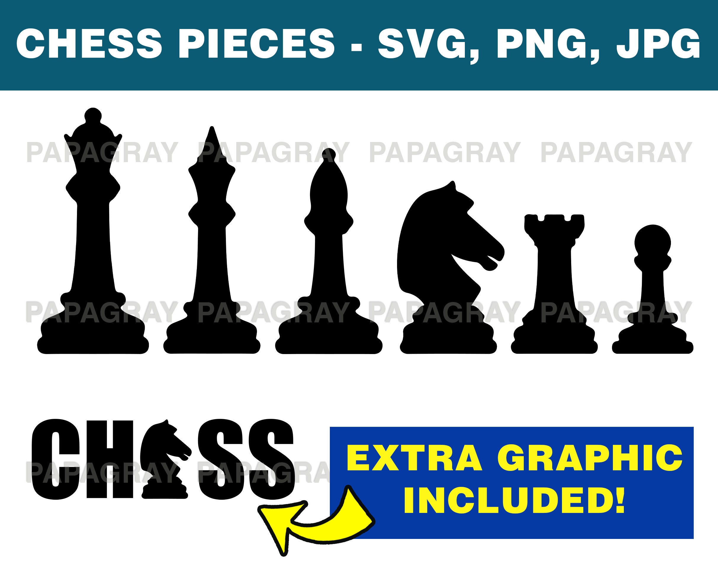 Chess Pieces SVG Pack Digital Download Chess Pieces PNG - Etsy Canada