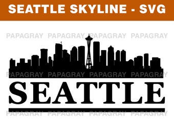 Ligne d'horizon de Seattle SVG | Téléchargement numérique | Seattle SVG, Seattle PNG, vecteur de Seattle, États-Unis, horizon de la ville de Seattle, graphique de Seattle