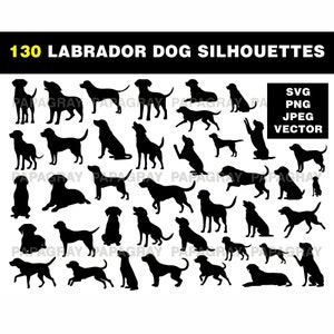 Pack de 130 silhouettes SVG Labrador | Téléchargement numérique | Labrador Retriever Bundle, MEGA PACK, vecteur canin, fichiers de coupe graphique Labrador