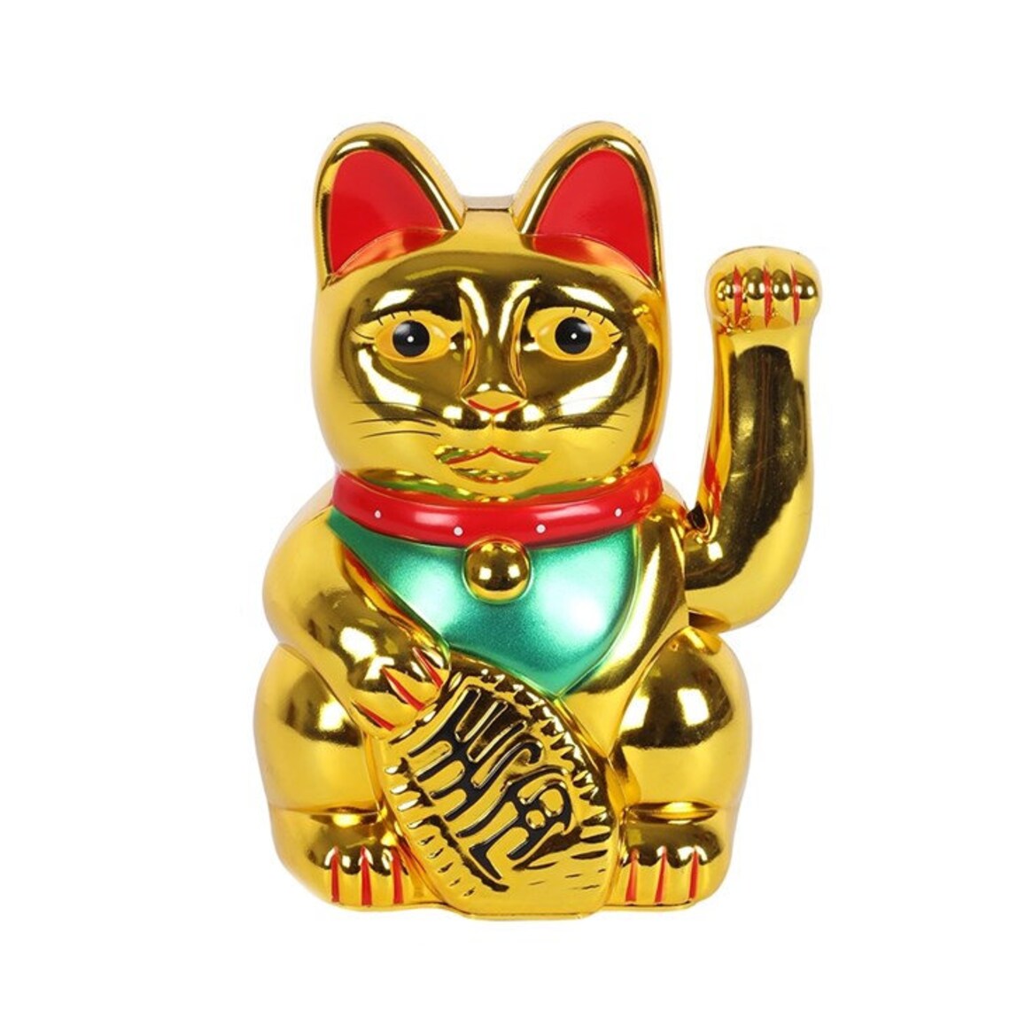 Good fortune cat waving arm lucky cat Chinese golden Etsy