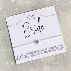 Team bride wish bracelet, hen party favours, hen party favour, classy hen party gift, hen party gift, hen do favours, hen party bag fillers image 1