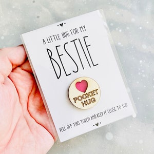 A little hug for my Bestie Pocket Hug, Bestie Hug Token, Gift for best friend, Special Friend gift , Send a cuddle, Pocket hugs