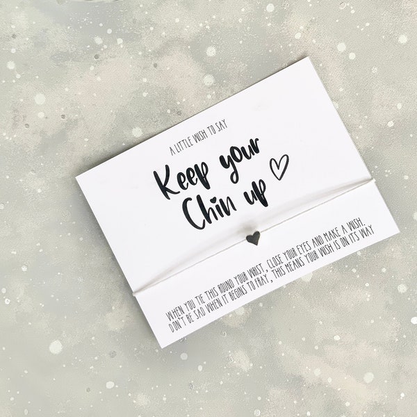 Keep your chin up wish bracelet, thinking of you gift, cheer up gift, isolation gift, lockdown gift, chin up, pick me up gift