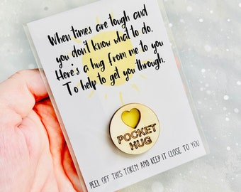 When things are tough Pocket Hug, thinking of you, Positivity gift, Send a cuddle, Pocket hugs, cheer up gift, mental health gift