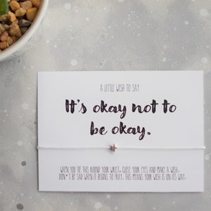 Its okay not to be okay Wish Bracelet, Mental Health Gift, Mental Health Awareness gift, Positive gift, Cheer up gift, star bracelet image 2