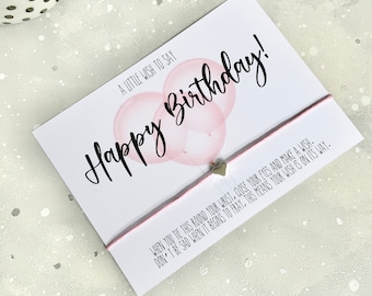 A Little Wish to say Happy Birthday Wish Bracelet, 18th Birthday Gift, 21st Bracelet, Birthday Present, Wish Bracelet