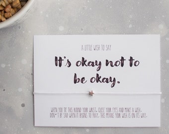 Its okay not to be okay Wish Bracelet, Mental Health Gift, Mental Health Awareness gift, Positive gift, Cheer up gift, star bracelet