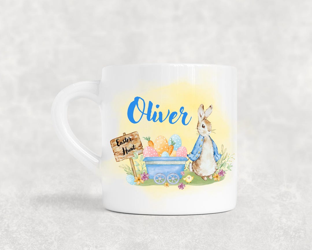 Personalised Kids Peter Rabbit Mug, Kids Easter Mug, Personalised Kids