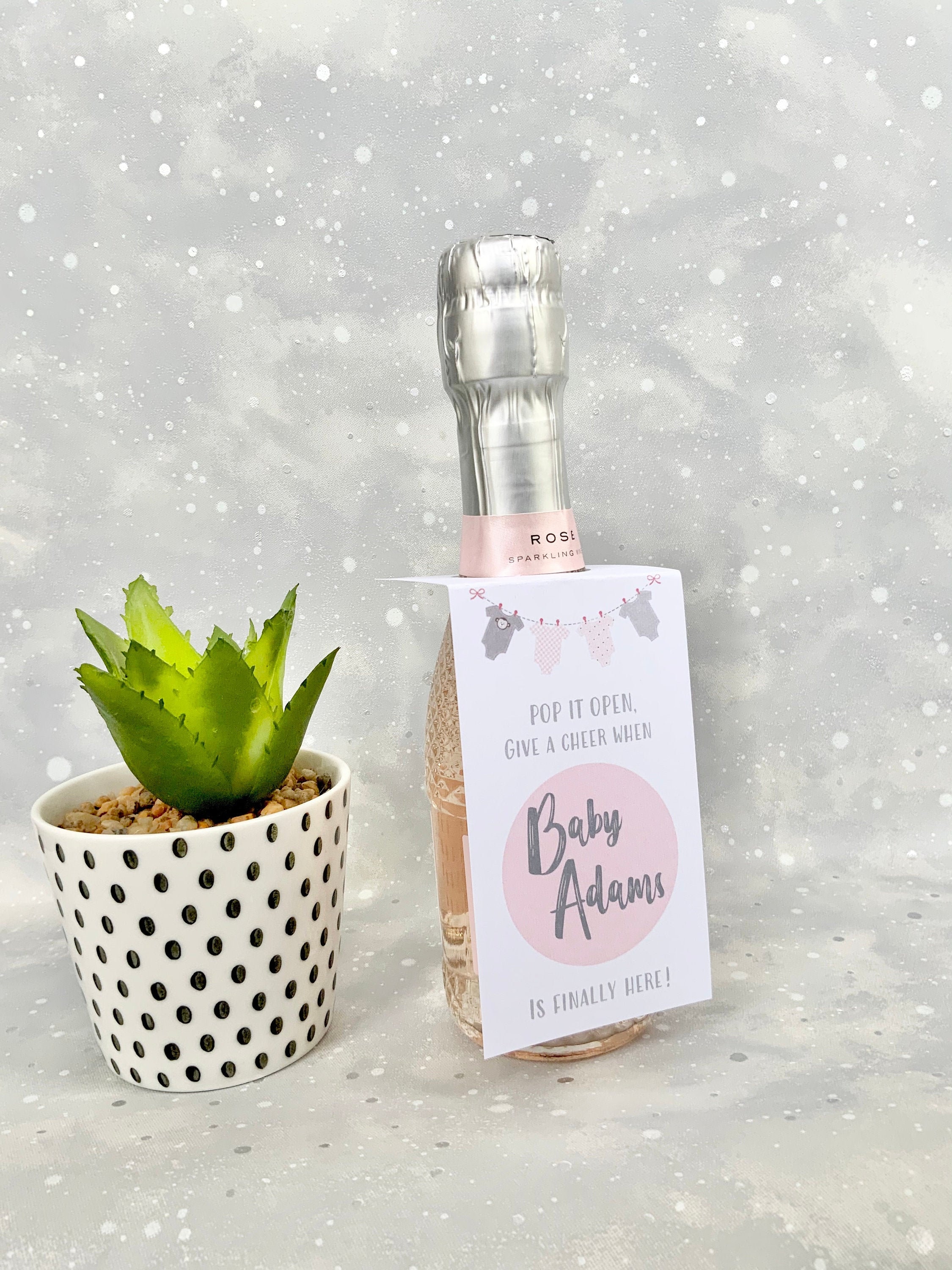 Personalised Baby Shower Bottle Tag Baby Shower Favour Baby Etsy Ireland