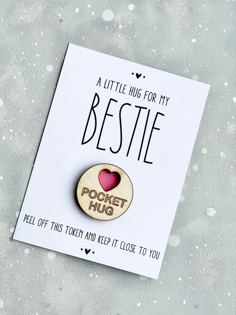 A little hug for my Bestie Pocket Hug, Bestie Hug Token, Gift for best friend, Special Friend gift , Send a cuddle, Pocket hugs 