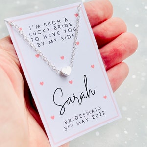 Personalized Bridesmaid Necklace, Im such a lucky bride gift, bridesmaid thank you gift, thank you bridesmaid, personalized bridesmaid gifts