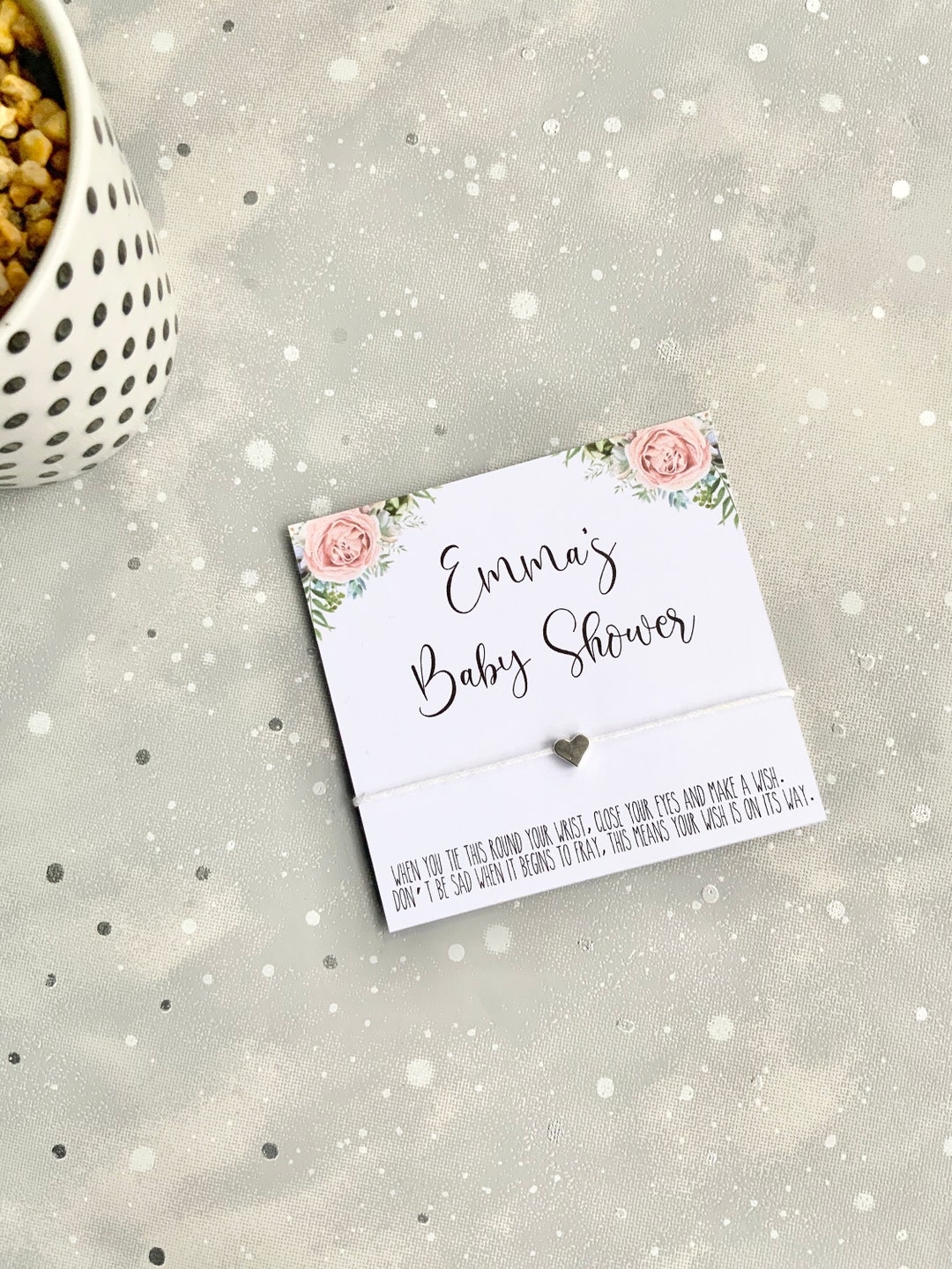 Personalised Baby Shower Bracelets, Baby Shower Favours, Neutral Baby Shower Favours, Baby