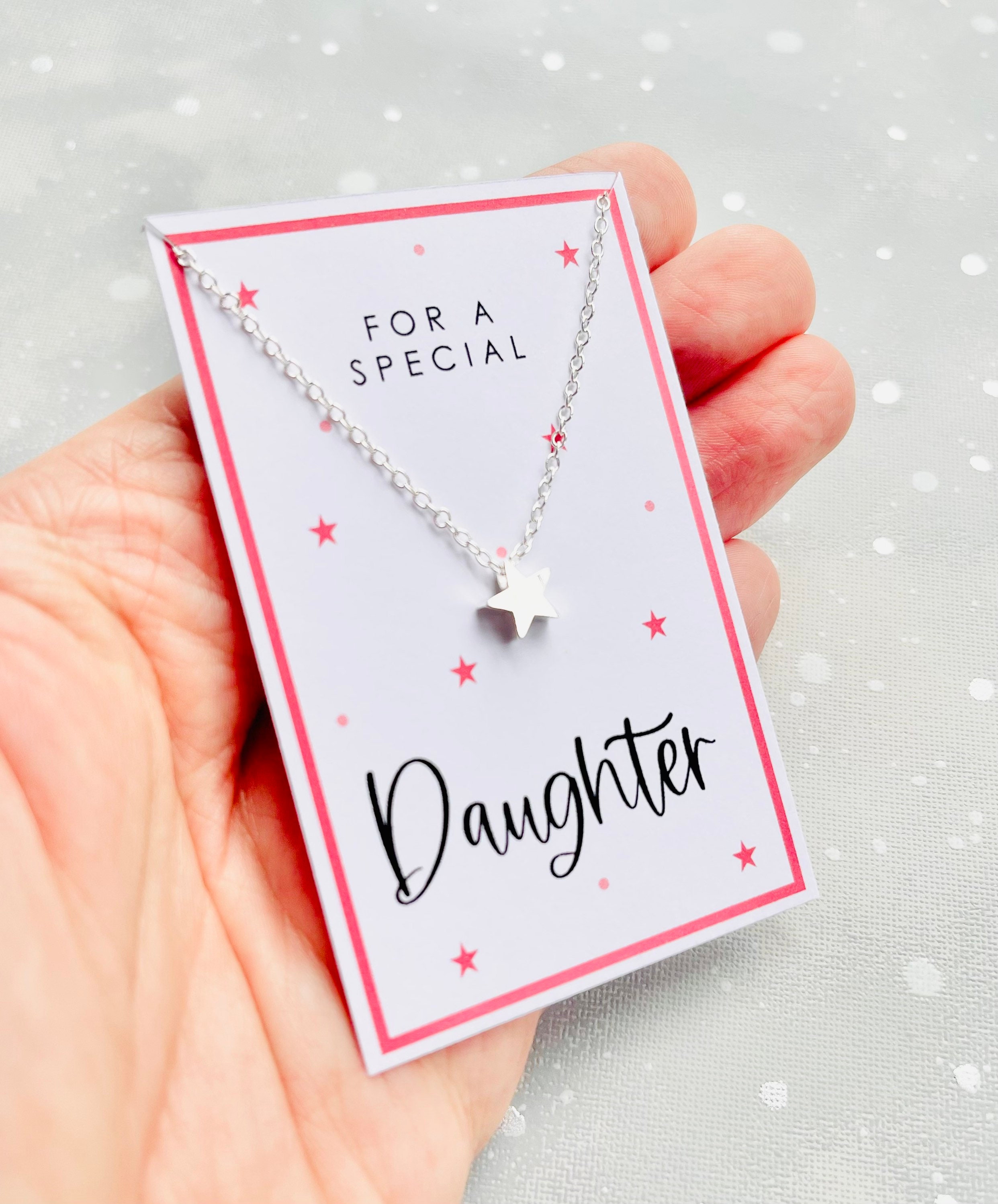 For a Special Daughtersilver Star Necklace Special Daughter Etsy UK
