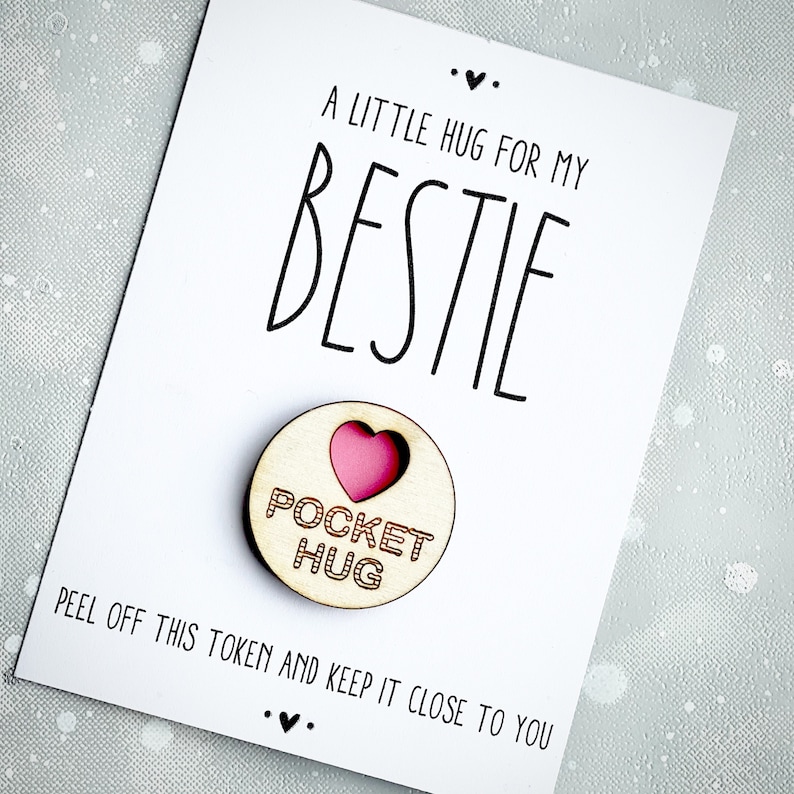 A Little Hug for My Bestie Pocket Hug Bestie Hug Token Gift Etsy