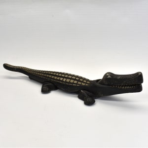 Vintage Alligator Nutcracker Cast Metal 2 Piece Collectible Crocodile