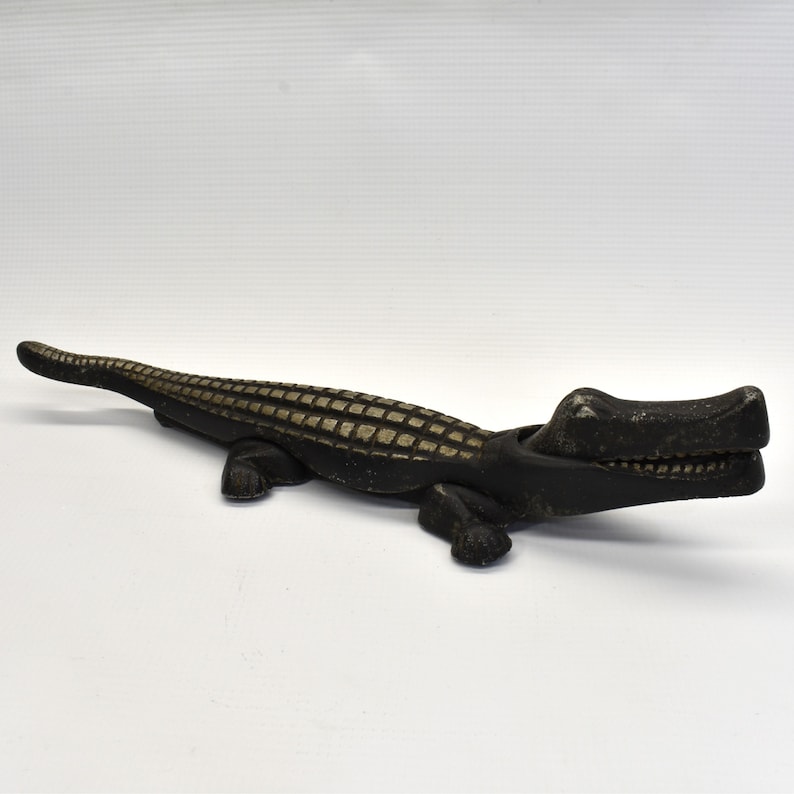 Vintage Alligator Nutcracker Cast Metal 2 Piece Collectible Crocodile Etsy
