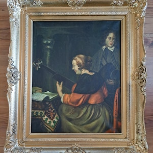 a Wonderful Antique Rather Large 3 Kilo Oil Painting on Canvas in the Style of the 17th Century Dutch / Flemish Masters