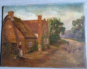 Year 1911 ! Label on the Back City of Nottingham Museum and Art Gallery Artist Exhibition James Robinson The Wayside Cottage