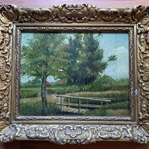 ca 1940s/50s a Very Cute Small Antique Tipical Dutch Landscape Oil Painting on Canvas