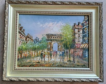 シャンゼリゼ パリ 凱旋門 60 x 90 cm ヴィンテージ ストリート シーン