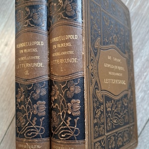 1905年 - 2冊のアンティークオランダ本、L.レオポルド著『オランダ文学全集』全2巻