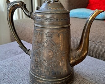 a Very Intriguing Antique Moroccan Engraved Teapot from around the 1920s/1930s