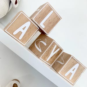 Wooden cube, personalized wooden cube, small personalized vinyl wooden cube, first name wooden cube, animal wooden cube, decorative wooden
