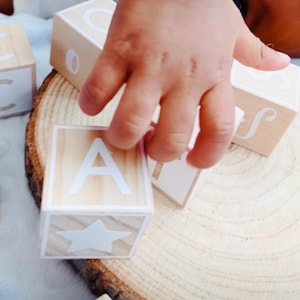 Wooden cube, personalized wooden cube, small vinyl personalized wooden cube, first name wooden cube,