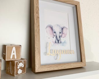 Personalized frame with first name for decorating the baby's room