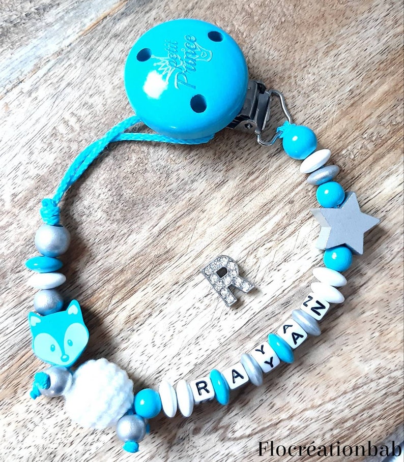 a crochet bead white and silver wood Custom nipple attachment in turquoise blue