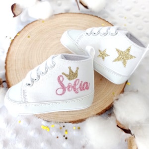 Personalized Shoes, Canvas Shoes, Personalized Crown Shoes, Baby Girl Shoes, Personalized Star Baby Shoes image 6