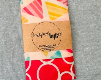 BeesWax Wraps Food Wrap Sustainable Plastic Free Eco Friendly - 2 pack 30 x 30 cm - Design: Signature vol 3