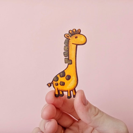 Giraffe pin / Giraffe brooch / Wooden giraffe / Pins for Etsy