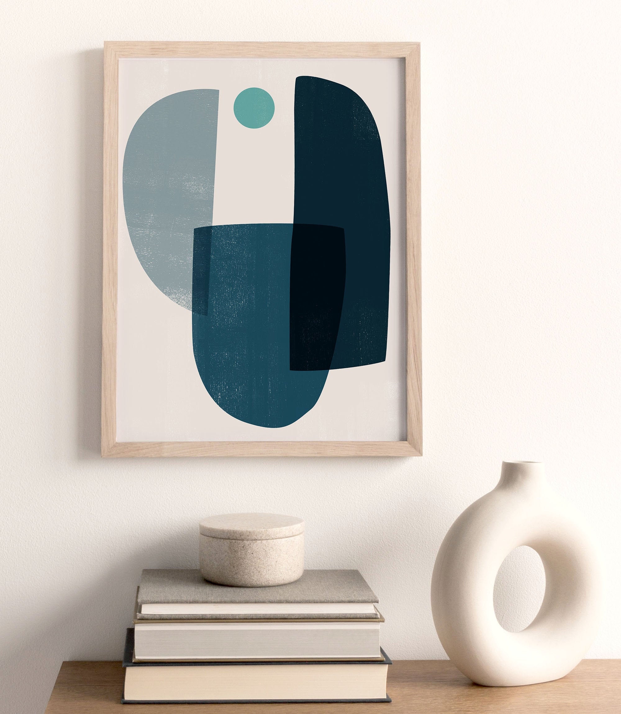Blue Abstract Printable Wall Art Minimalist Blue Wall Art | Etsy