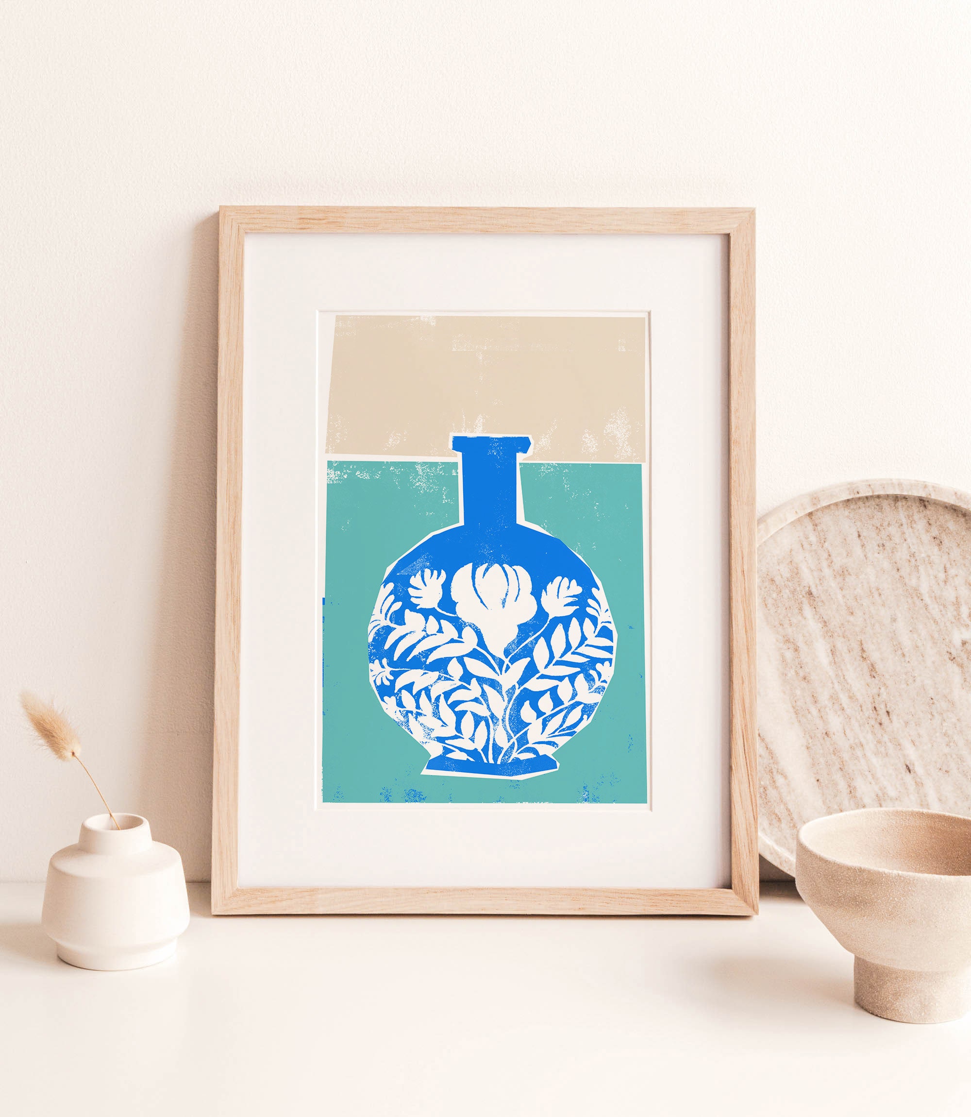 Blue Greek Vase Printable Wall Art Flower Vase Ceramic Art | Etsy