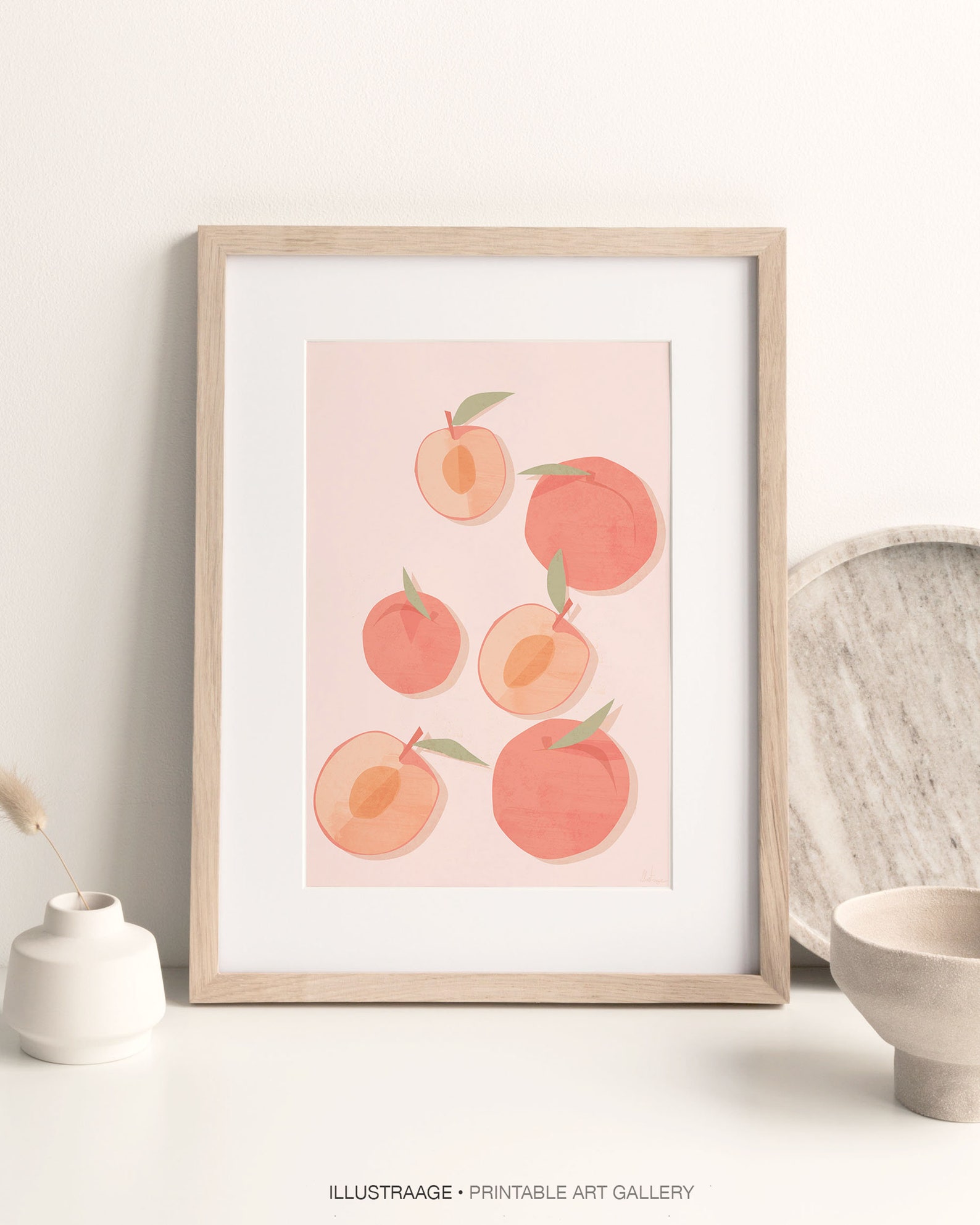 Peach Wall Art Printable Peach Art Print Pastel Wall Art | Etsy