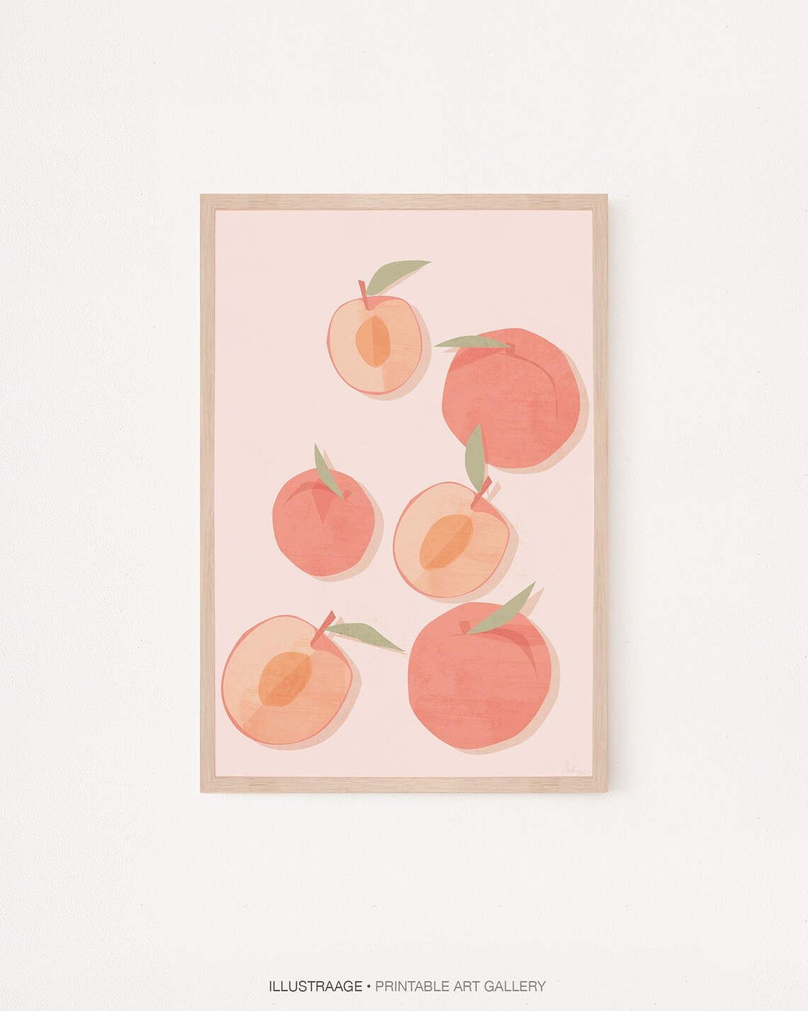 Peach Wall Art Printable Peach Art Print Pastel Wall Art Etsy