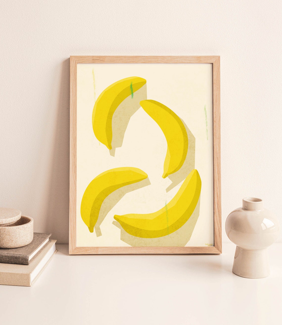 Banana Art Printable Abstract Banana Wall Art Banana Etsy