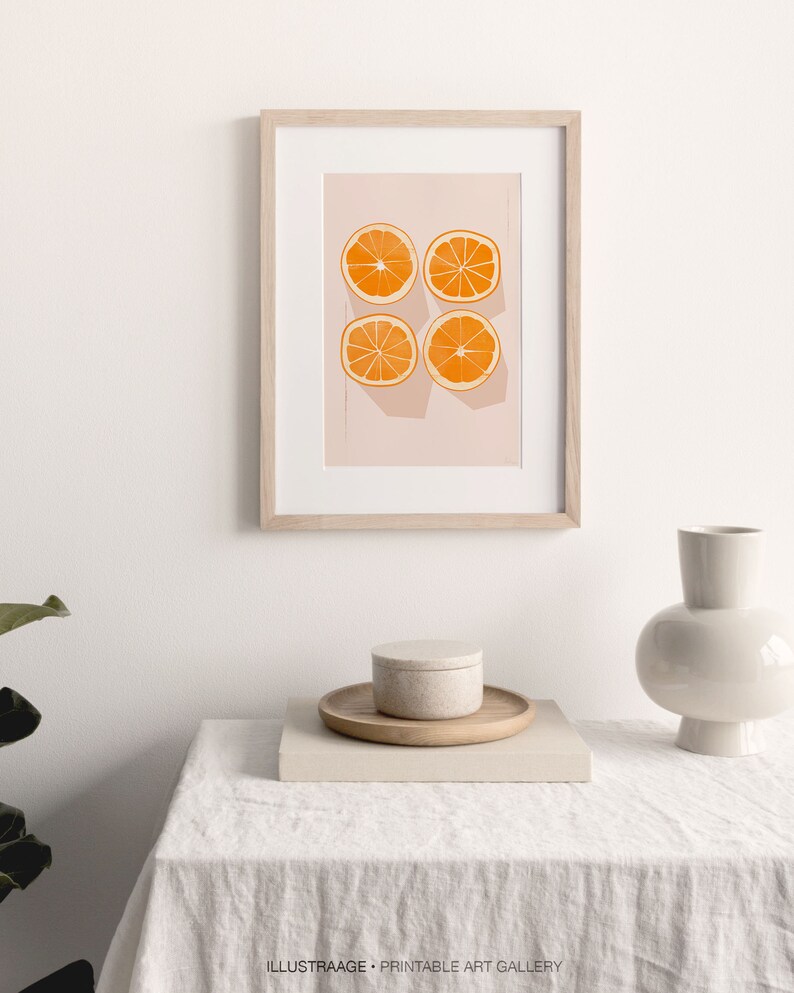 Orange Art Printable Oranges Wall Art Print Kitchen Fruit Etsy