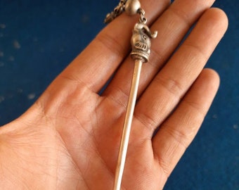 6" heavy duty Silver Hair Fork, thick guage silver Hair u shape fork, Silver Hair fork,Silver wavy Hair fork.hair bun holder,