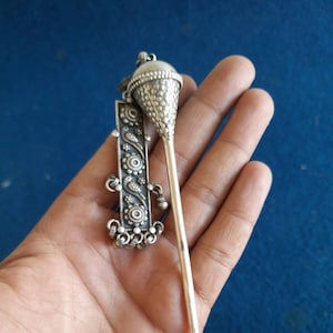 Épingle à cheveux en argent pur, fourche à cheveux, arche de cheveux argentée, stick à cheveux crantés, épingle à cheveux, accessoires pour cheveux, épingle de juda en argent sterling