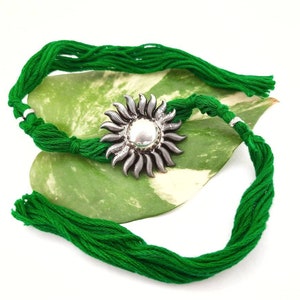 Sterling Silber Rakhi, Silber Rakhi für Bruder, Rakhi, Indische Designer Handarbeit Silber Rakhi