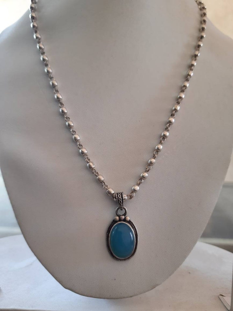 Beautiful and Top Quality Boho stone Silver Necklace beautiful necklace with silver chain 925-Sterling Silver Necklace Wedding Gift Item