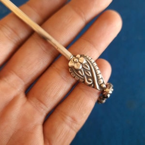 Hair Pin, Metal Hair Accessory. Handmade Bun Pin in  Silver. Mini Hair Fork, U Pin, french hair pin, mom gift. juda pin for women bun fork