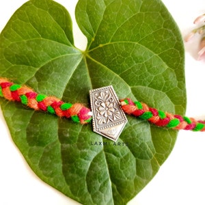 Sterling Silber Rakhi, Silber Rakhi für Bruder, Rakhi, Indische Designer Handarbeit Silber Rakhi
